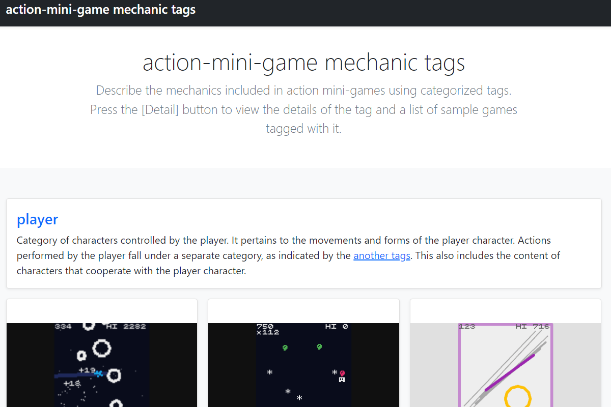 action-mini-game mechanic tags